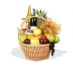 Grand Celebrations Fruit And Wine Basket