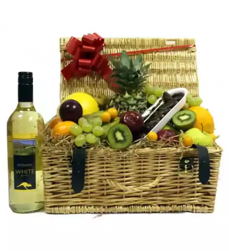 Fruit Hamper With Wine