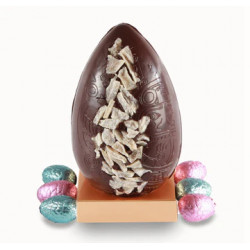 CHINESE GINGER DARK CHOCOLATE EGG, WITH BELGIAN PRALINE EGGS