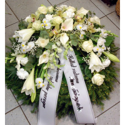 Wreath: Callas, Lilys, Roses, Orchids etc