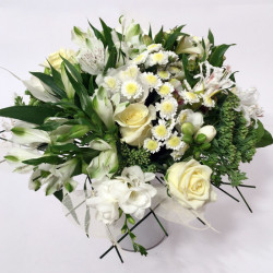 Bouquet of different white flowers