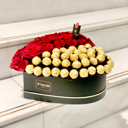 'Valentine' Ferrero & Roses Heart Gift Box - Large