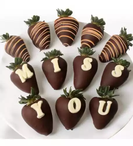 'Miss You' Chocolate-Dipped Strawberries 'Miss You' Chocolate-Dipped Strawberries