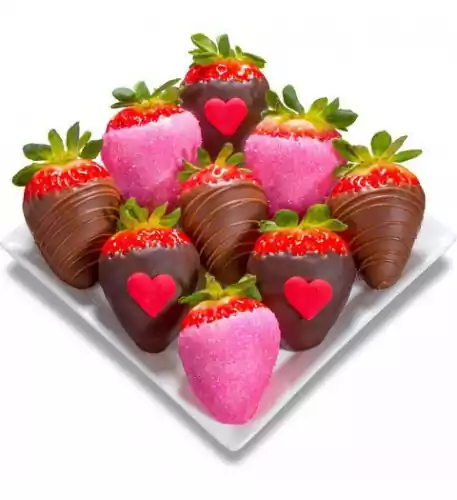 Amazing -Dipped Strawberries with Hearts