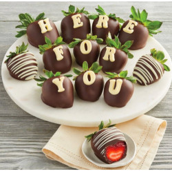 'Here for You' Chocolate-Dipped Strawberries