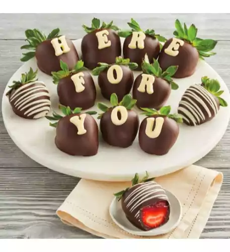 'Here for You' Chocolate-Dipped Strawberries 'Here for You' Chocolate-Dipped Strawberries