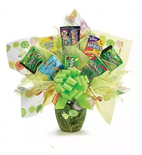 'Just Green' Wonka Candy Bouquet 'Just Green' Wonka Candy Bouquet