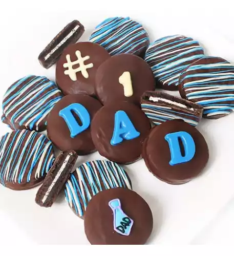 'Dad No 1' Chocolate Dipped Oreo Biscuits