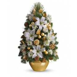 'White Christmas' Tree Floral Arrangement
