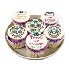 6 Sugar Skull Cupcakes