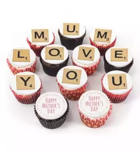 12 Love you Mum Cupcakes