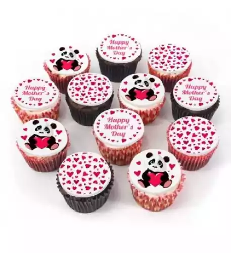 12 Panda Mum Cupcakes