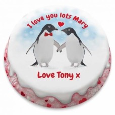 penguin love cake (letterbox gift cakes(serves2-4))