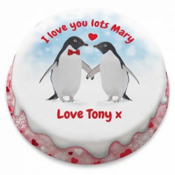 penguin love cake (letterbox gift cakes(serves2-4)) penguin love cake (letterbox gift cakes(serves2-4))