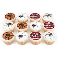 12 spider web cupcakes
