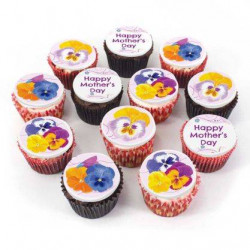 12 Floral Mum Cupcakes