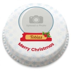 Snow Globe Photo Cake (letterbox gift cake (serves 2-4))