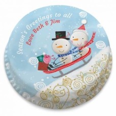 Snowmen Sledging Cake (letterbox gift cake (serves 2-4))