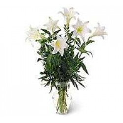 Vase With 6 Lilies