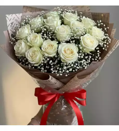 1 Dozen of White Roses