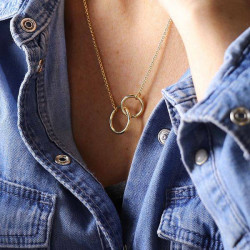 Gold Plated Linked Circles Necklace Gold Plated Linked Circles Necklace