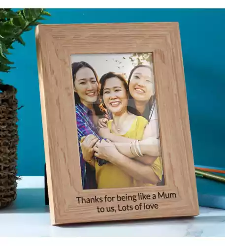Like A Mum To Me Personalised Wooden Photo Frame - Portrait 4x6