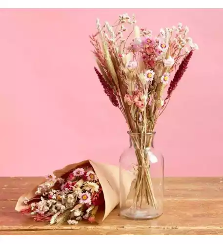 Pretty In Pinks Dried Flower Bouquet
