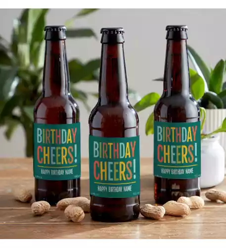 Birthday Cheer Personalised Lager Bottles - Multi Pack