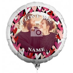 Personalised Photo Balloon - Love Hearts Border Personalised Photo Balloon - Love Hearts Border