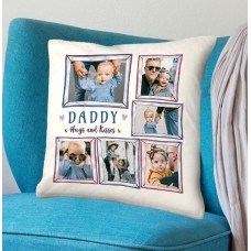 Daddy Hugs and Kisses Multi Photo Cushion