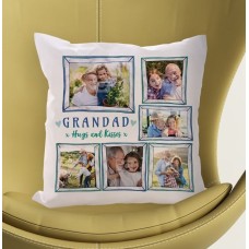 Grandad Hugs and Kisses Multi Photo Cushion