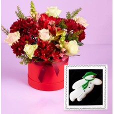 Festive Hatbox & Biscuiteers Snowman Letterbox Giftset