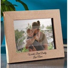 World's Best Daddy Personalised Wooden Photo Frame - Landscape