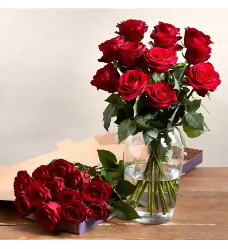 Dozen Red Rose Letterbox
