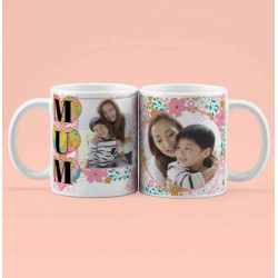 Mum Floral Double Photo Mug