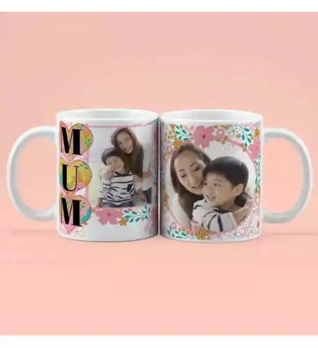 Mum Floral Double Photo Mug Mum Floral Double Photo Mug