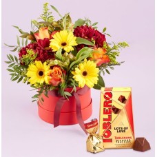 Autumn Fire Hatbox with Mini Toblerone