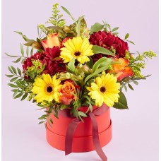 Autumn Fire Hatbox Arrangement