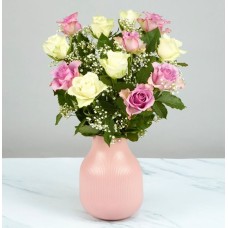 Splendid White & Lilac Rose Bouquet