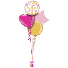 Happy Mothers Day Pink and Gold Dots