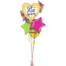 Get Well Big Heart and Flowers