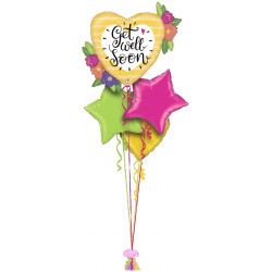 Get Well Big Heart and Flowers