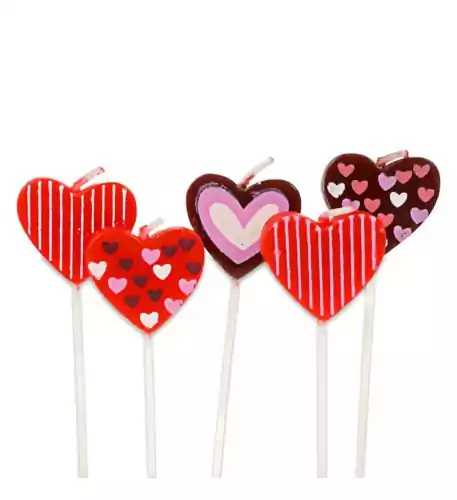 heart-shaped cake candles heart-shaped cake candles