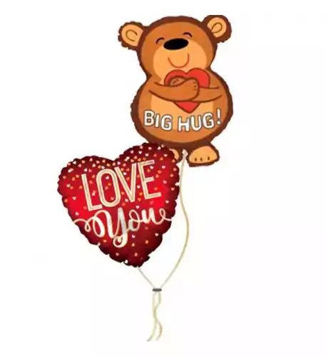 Balloon bunch 'Big Hug, Love you' Balloon bunch 'Big Hug, Love you'
