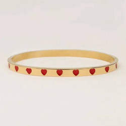  My Jewellery – Bangle with Red Hearts – Gold-Colored