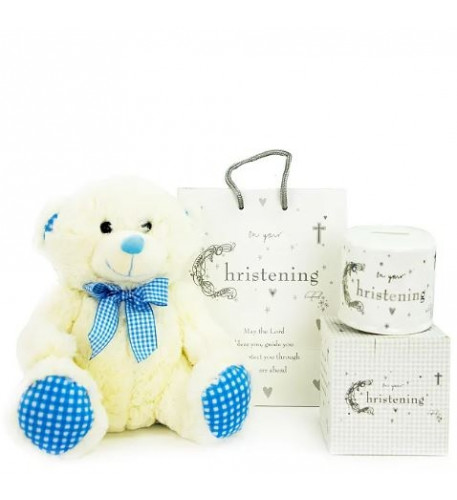 Baby Boy Christening Money Box