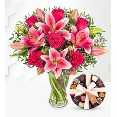 Rose and Lily & Belgian Chocolates (Standard)