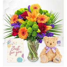 Joyful with Teddy & Card (Standard)