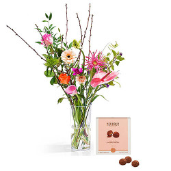 Trendy Surprise Bouquet And Neuhaus Chocolate Truffles
