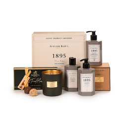 Atelier Rebul : 1895 gift box, Hemp Leaves candle & Godiva Truffles